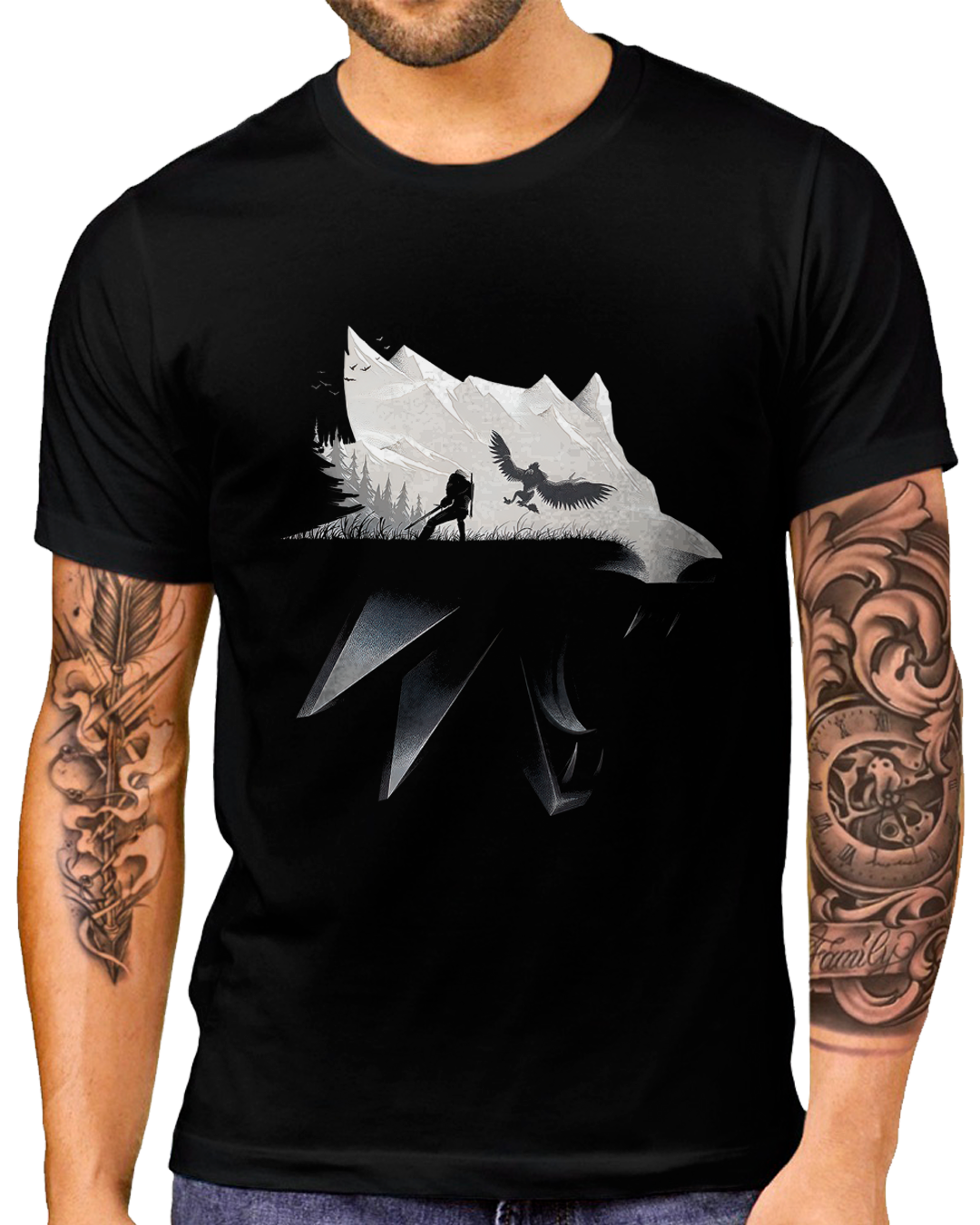 Nome do produto: T-Shirt Masculino The Witcher Lobo
