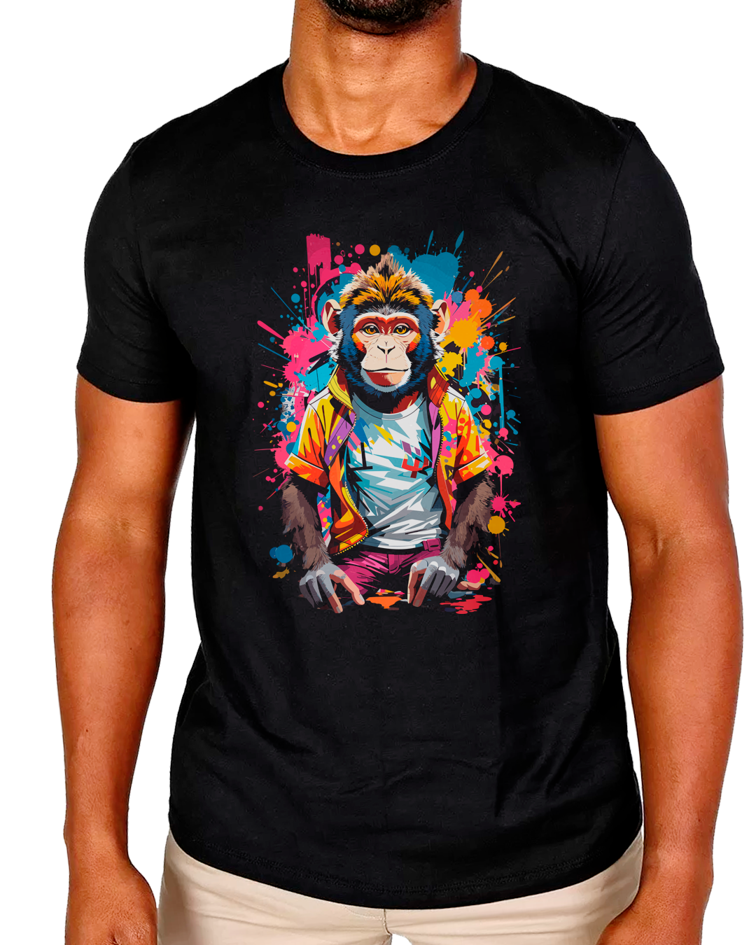 Nome do produto: T-Shirt Masculino Macaco Arte