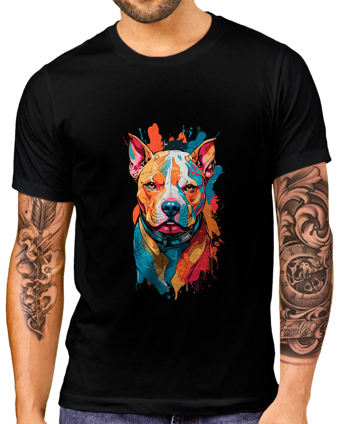 Nome do produto: T-Shirt Masculino Cachorro Arte