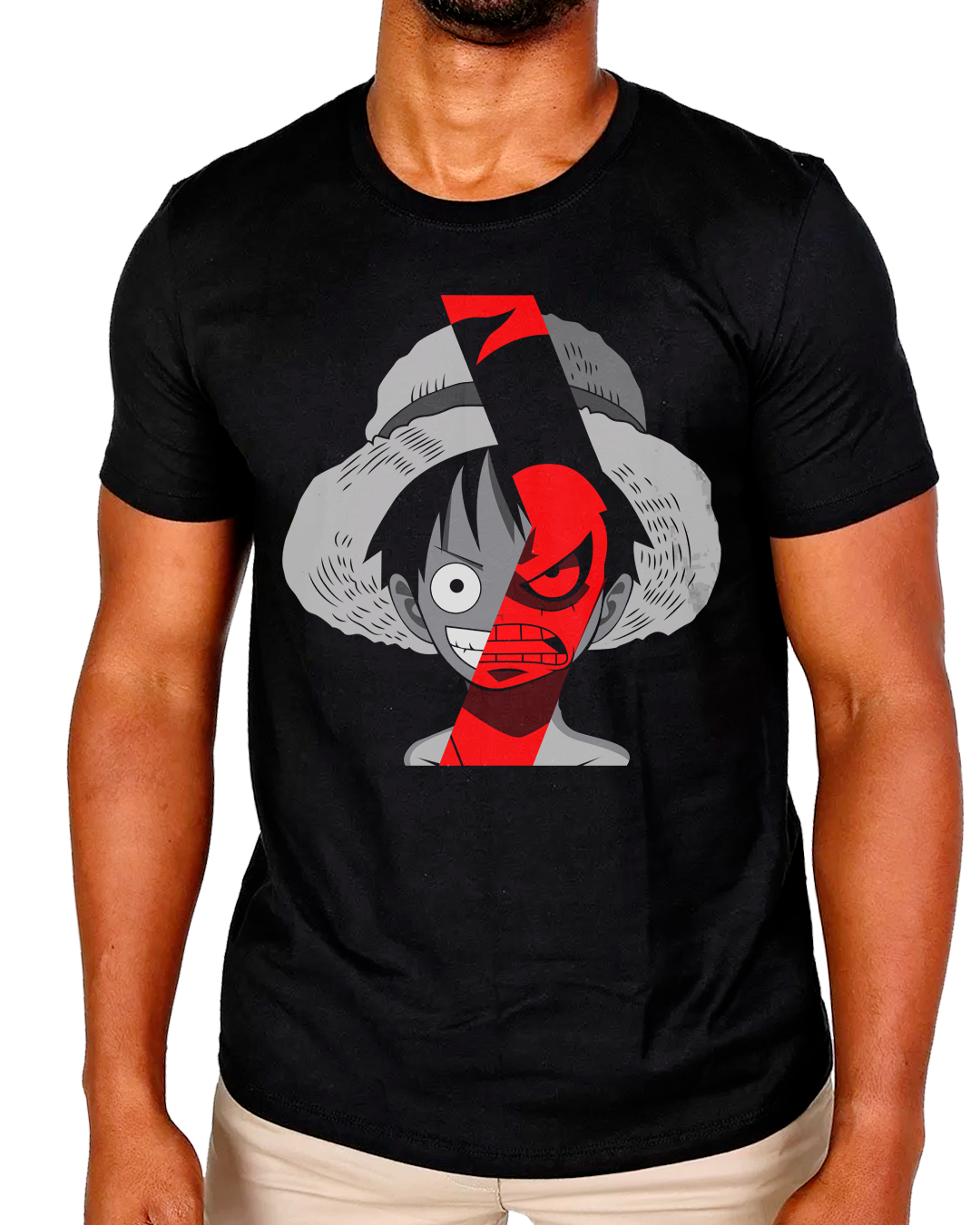 Nome do produto: T-Shirt Masculino One Piece Luffy Red