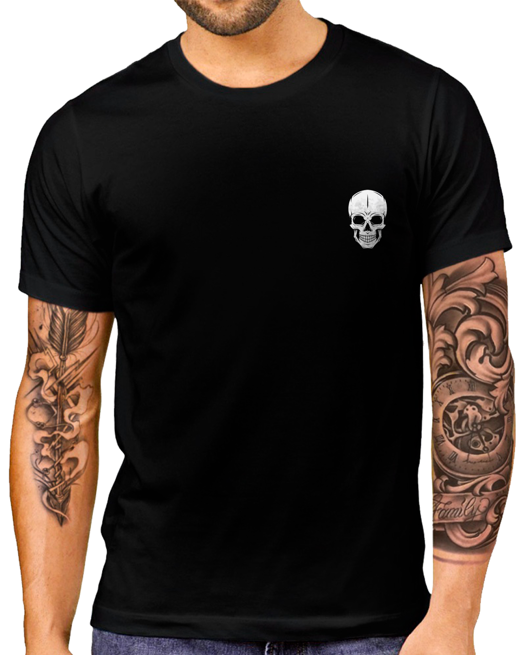 Nome do produto: T-Shirt Masculino Caveira Casual