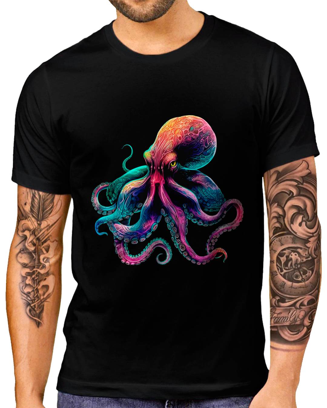 Nome do produto: T-Shirt Masculino Polvo Colors