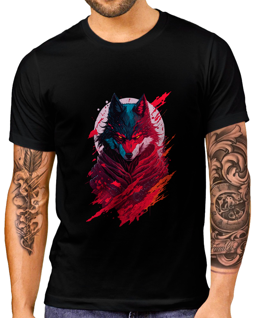 Nome do produto: T-Shirt Masculino Lobo Arte