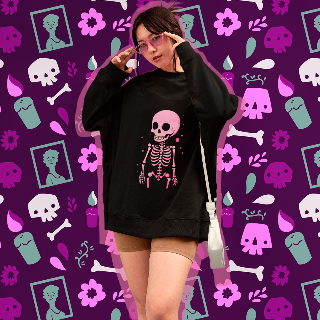 Nome do produto: Blusa Pink Skull: Doçura e Estilo com um Toque Divertido