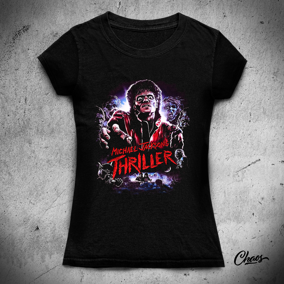 Nome do produto: Camiseta Baby Long Michael Jacksons Thriller