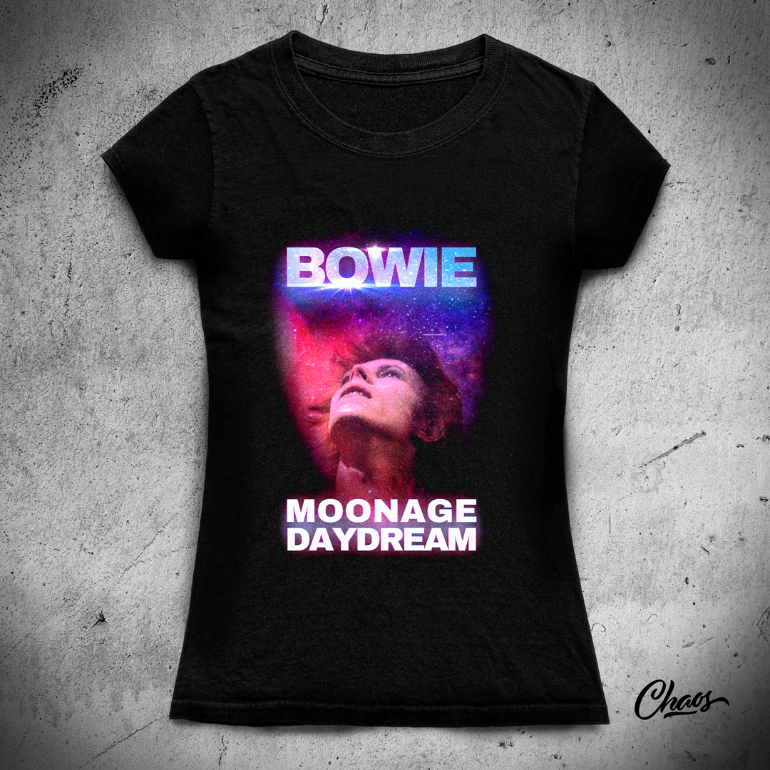 Nome do produto: Camiseta Baby Long Bowie Moonage Daydream