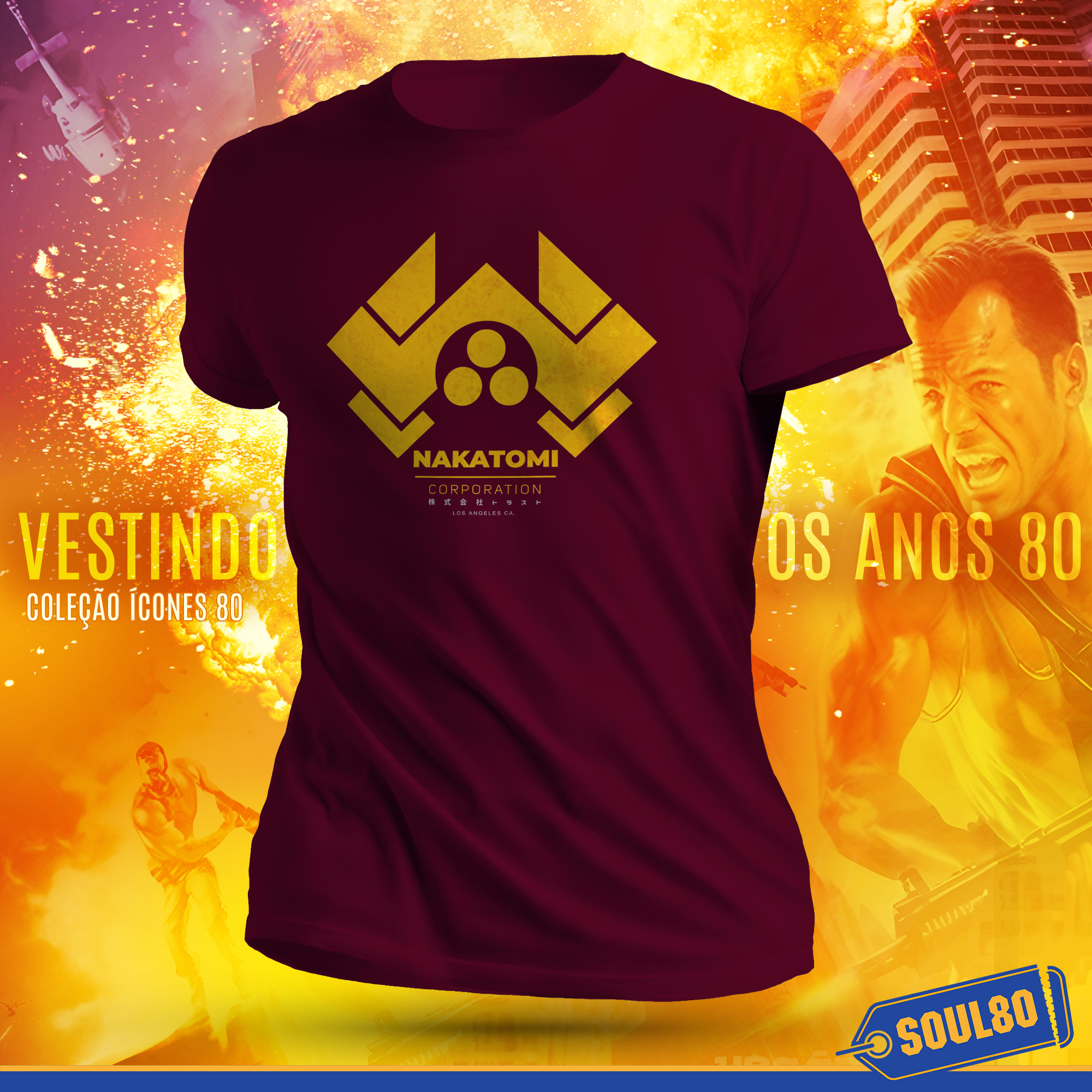 Nome do produto: Camiseta Nakatomi Corp - Ícones 80