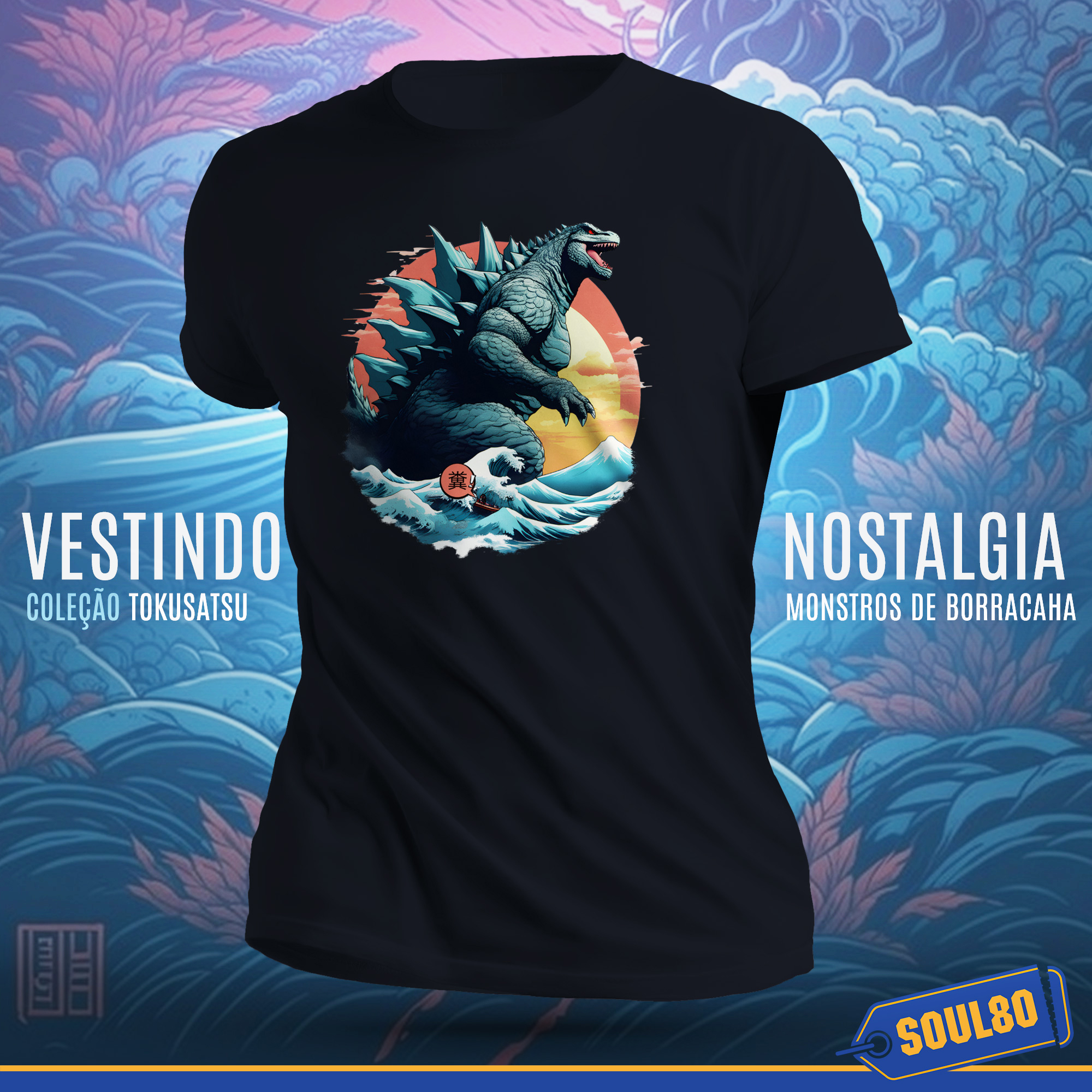 Nome do produto: Camiseta Gojira Attack Colorida -Série Tokusatsu