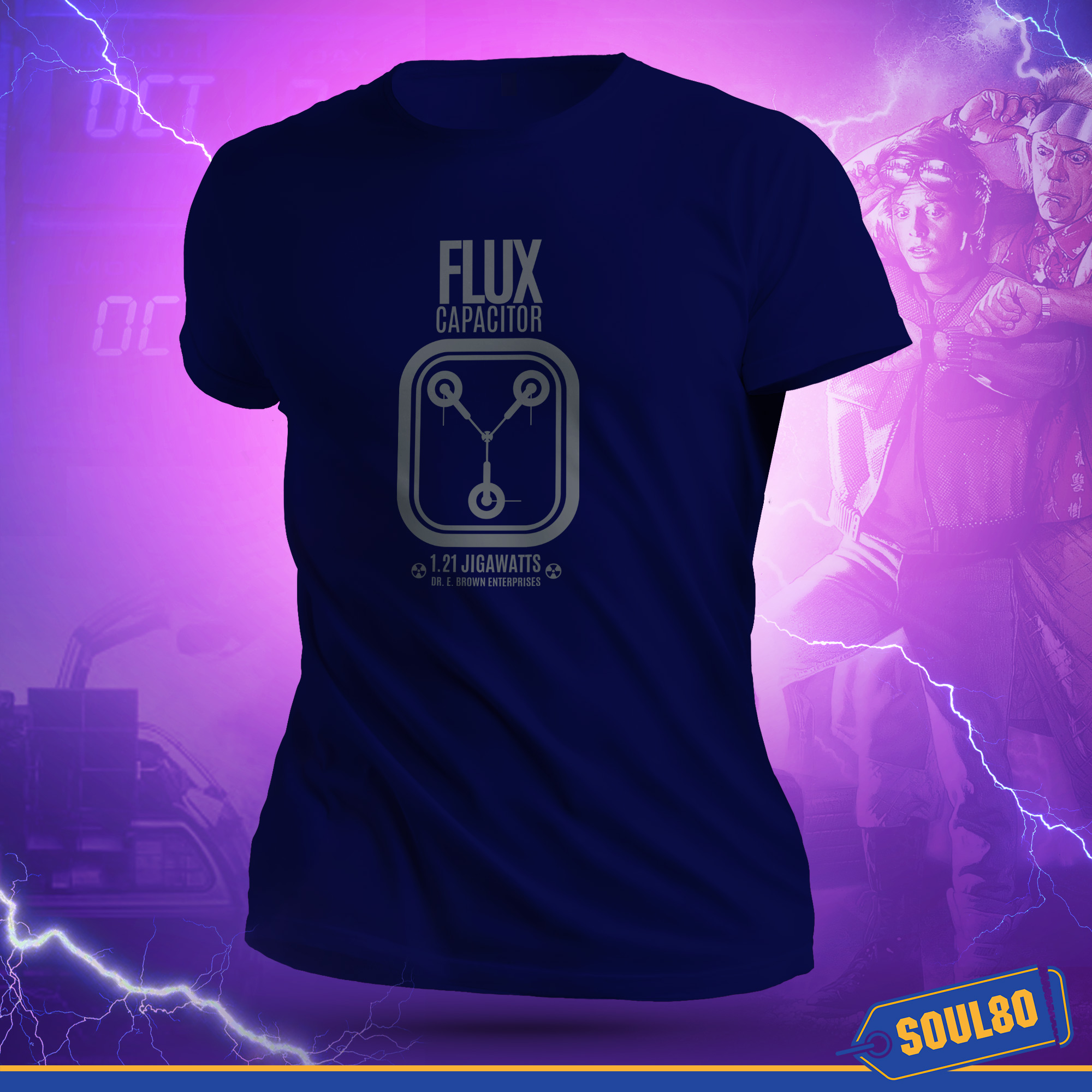 Nome do produto: Camiseta Flux Capacitator Prata - Ícones 80