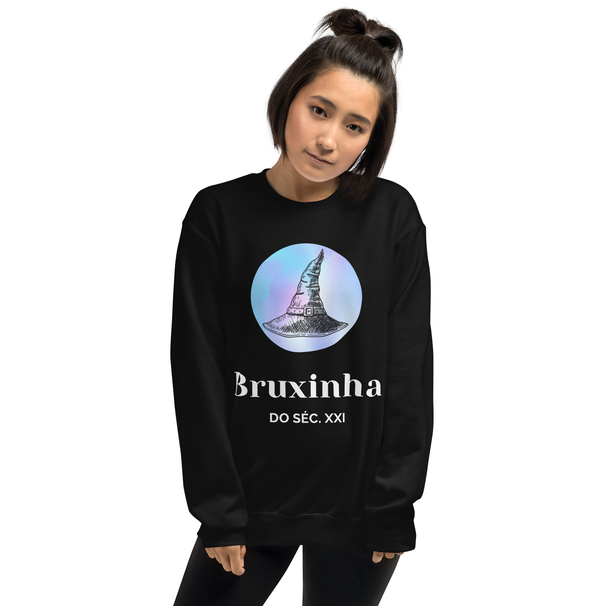 Nome do produto: Moletom preto - Bruxinha do séc.XXI