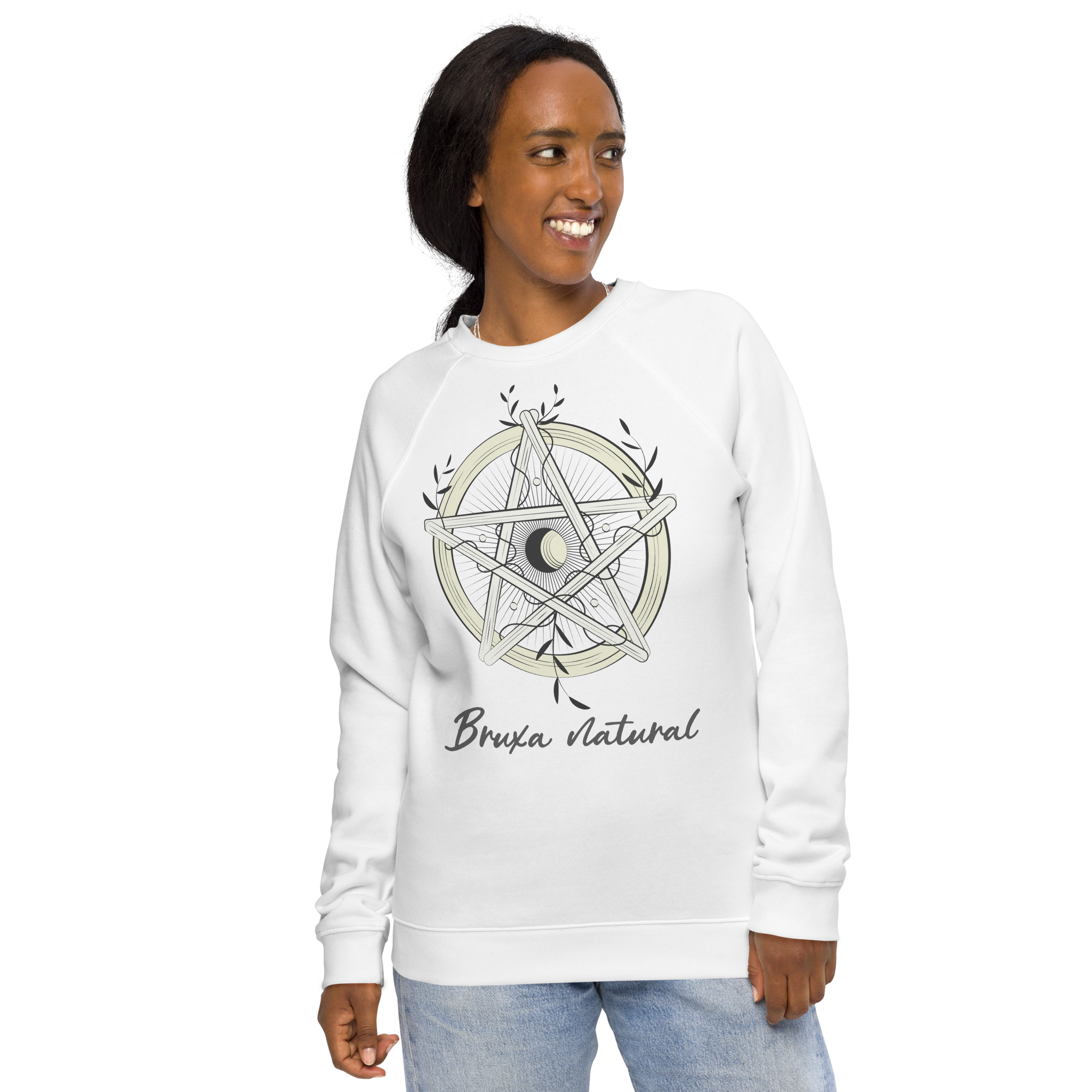 Nome do produto: Moletom branco -Bruxa natural