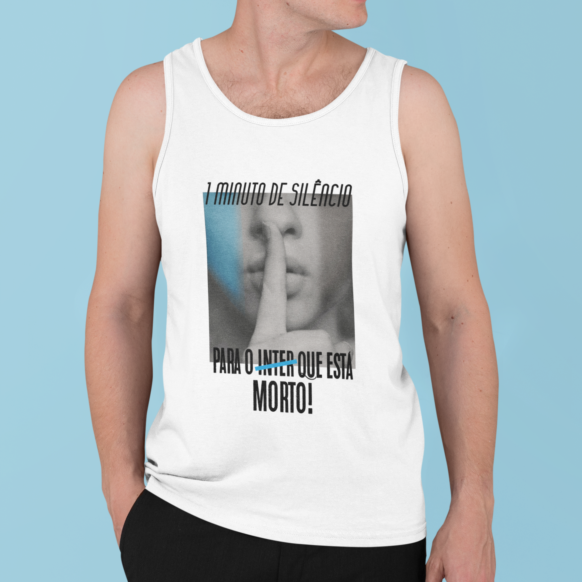 Nome do produto: Regata 1 minuto de silêncio - Estampa Escura