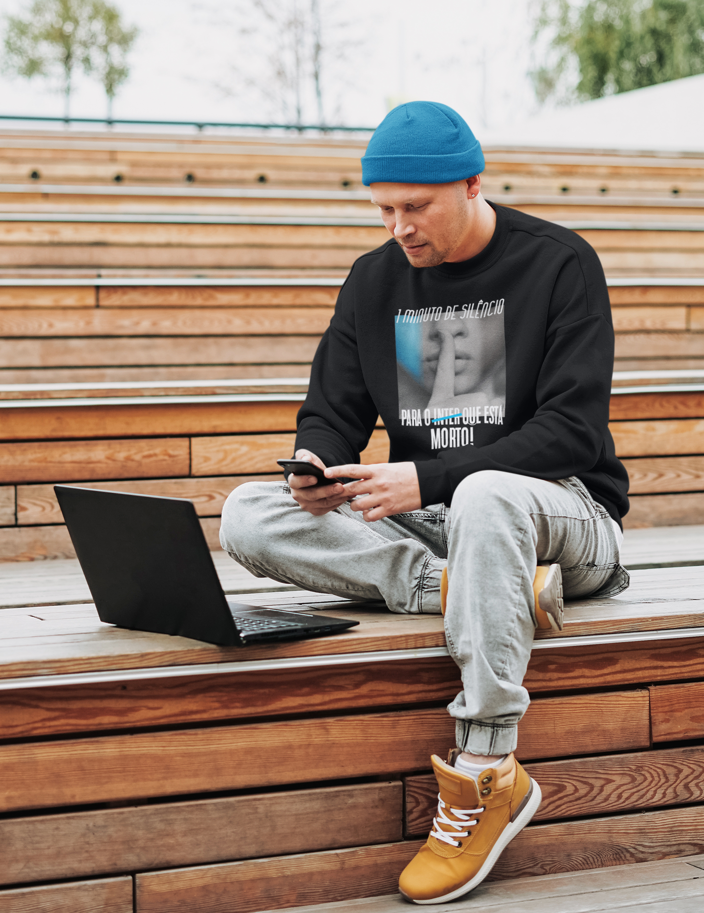 Nome do produto: Moletom 1 minuto de silêncio - Preto