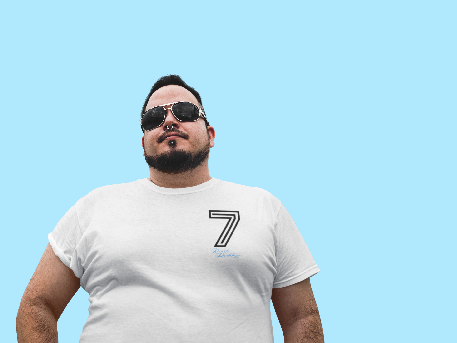 Nome do produto: 7 Renato Plus Size - Estampa Preta e Azul