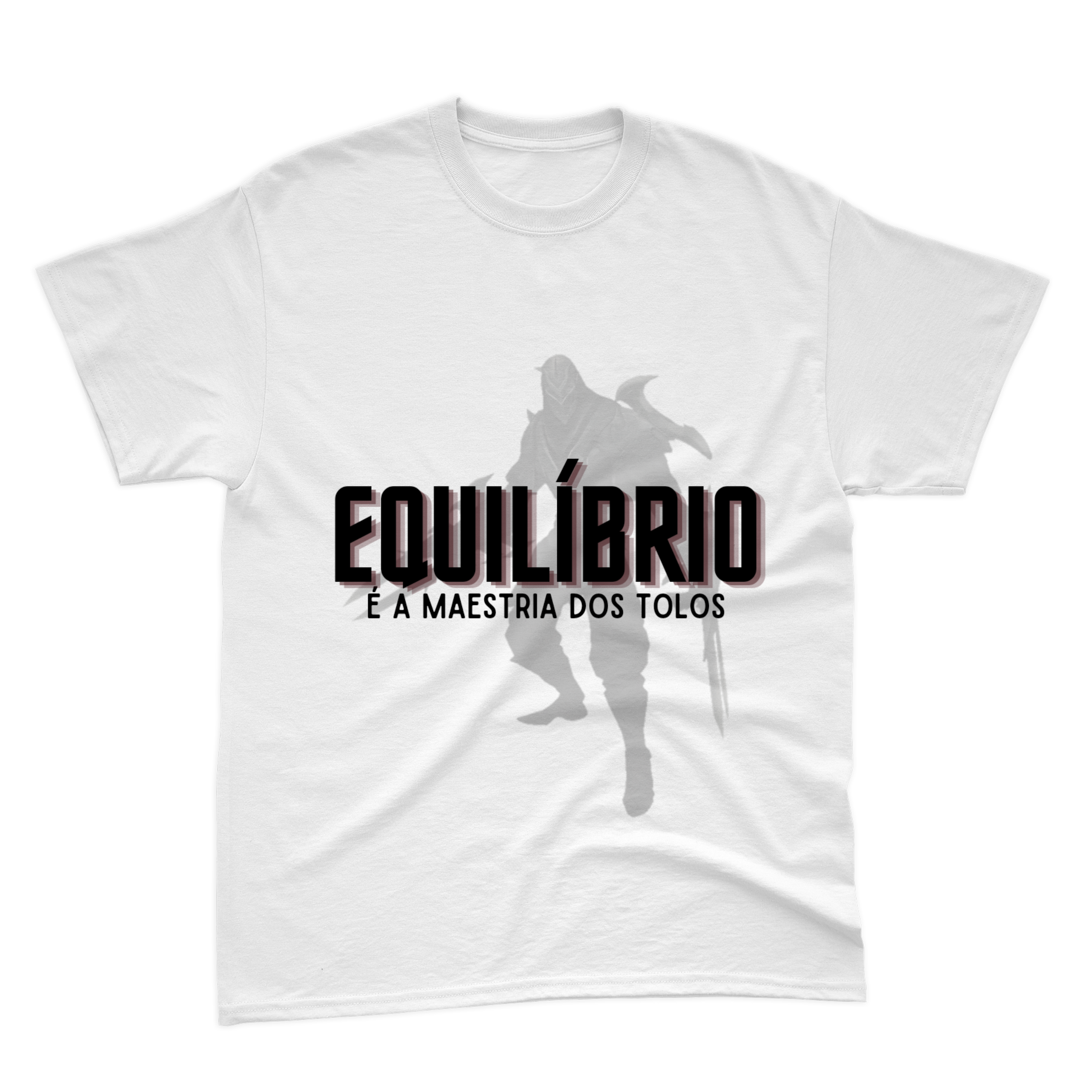 Nome do produto: Camiseta Zed Branca - Equilíbrio é a maestria dos tolos