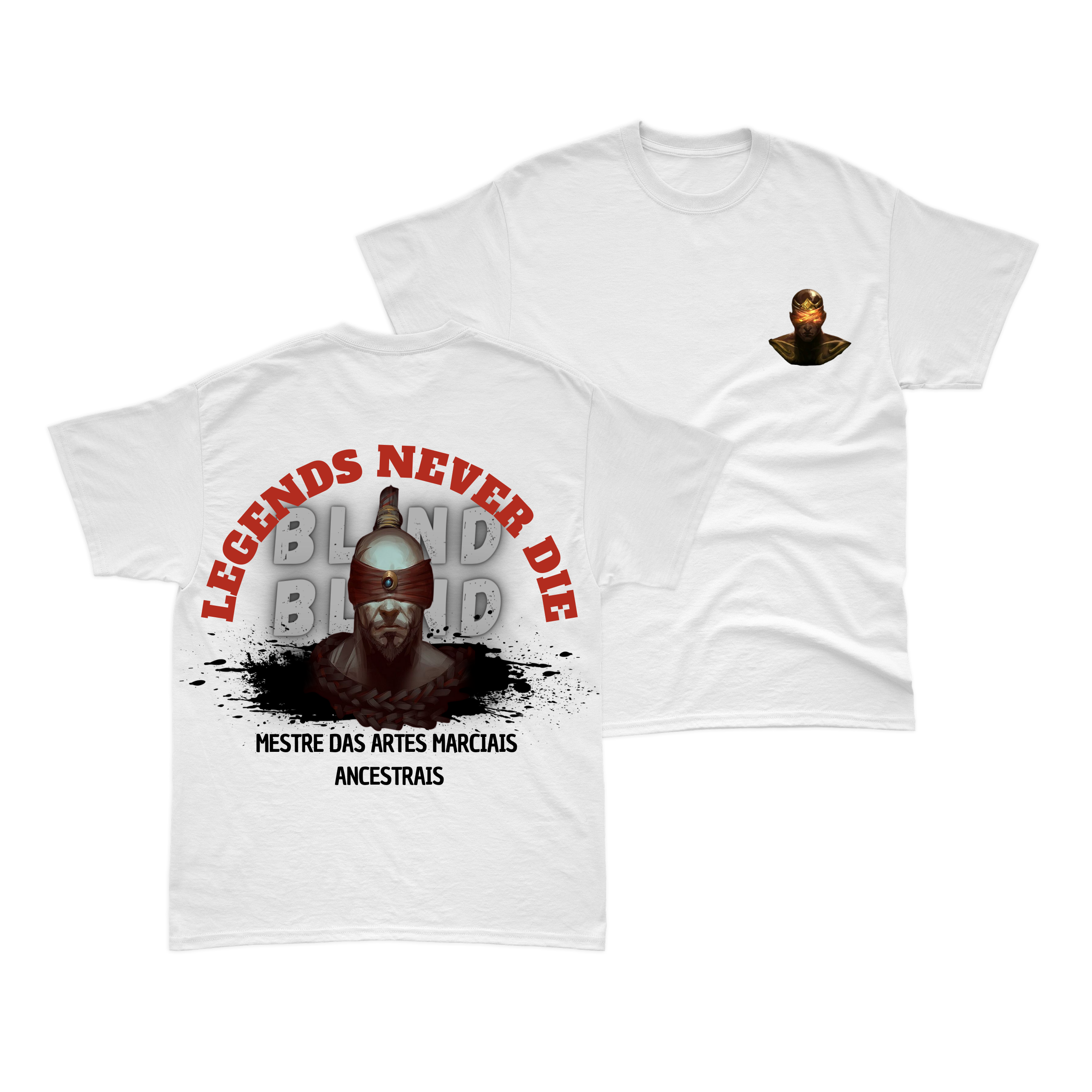 Nome do produto: Camiseta Lee Sin Branca - Legends never die