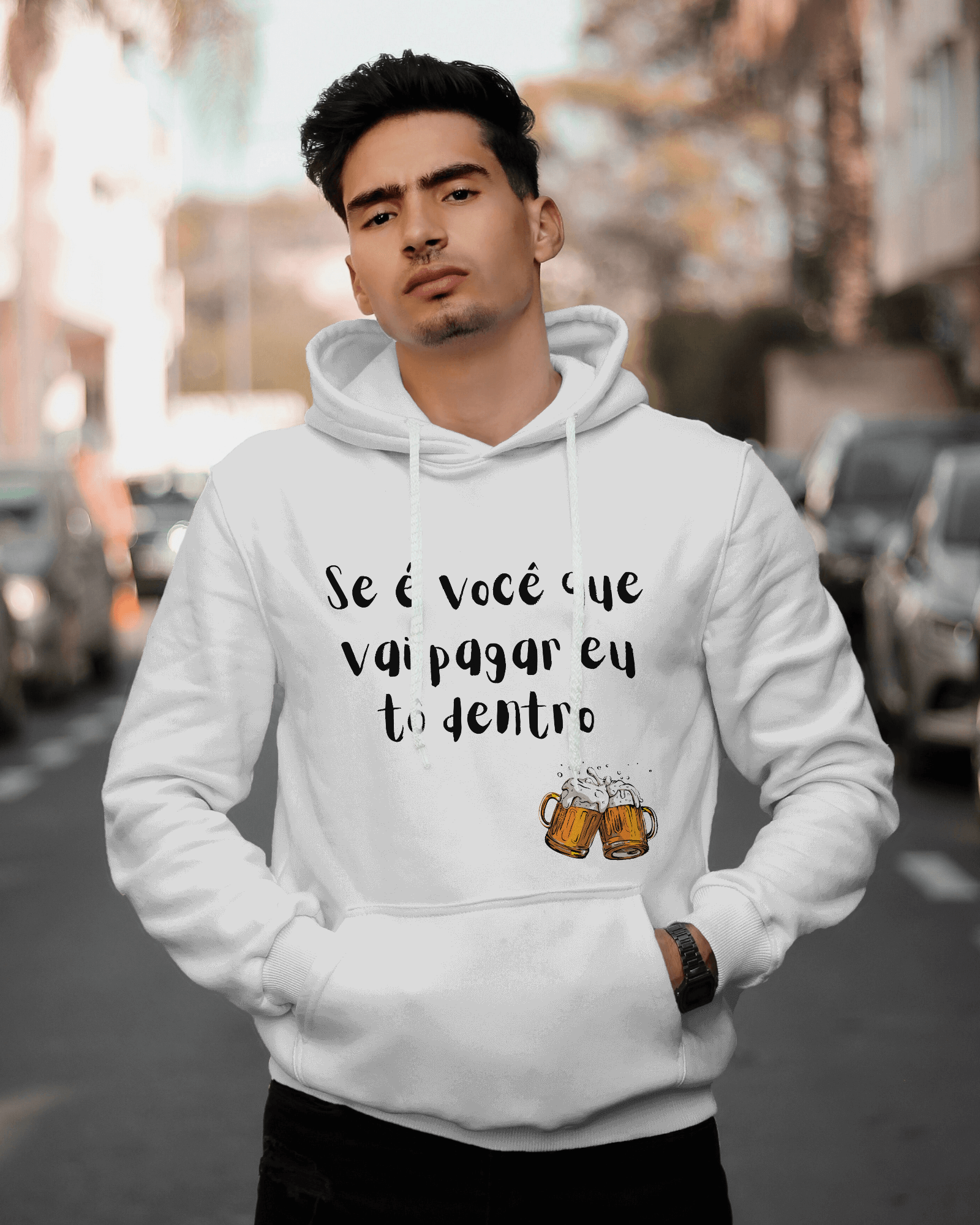 Nome do produto: Moletom Gragas Branco - Se é você que vai pagar eu tô dentro