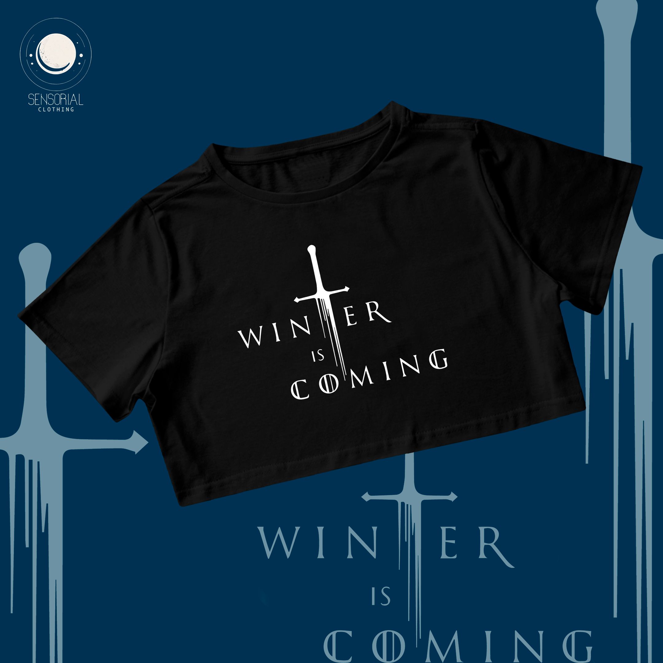 Nome do produto: Camiseta Cropped - Game of Thrones - Winter is Coming