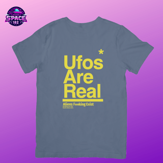 Camiseta Ufos are real azul marinho Estonada ,Camiseta Estonada