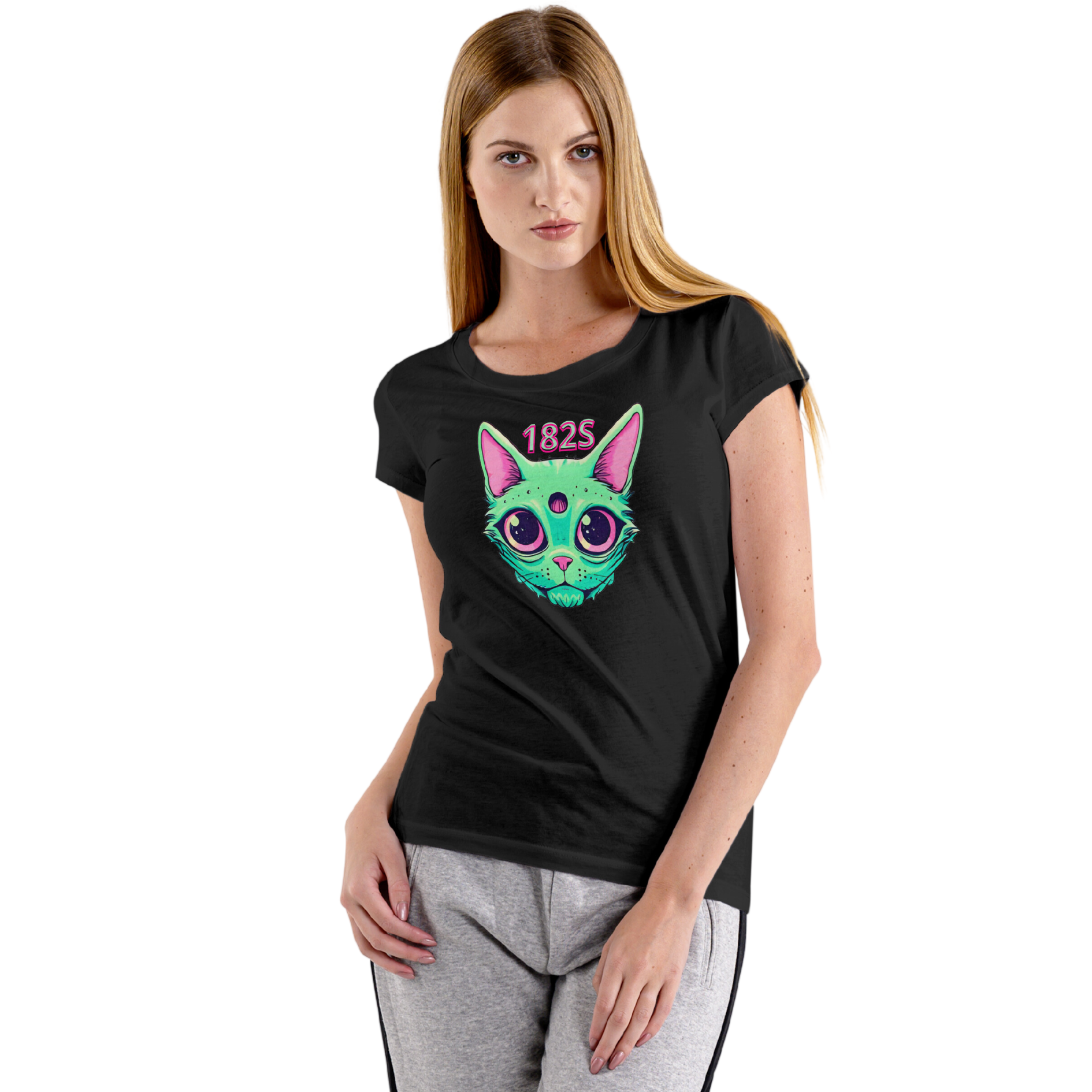 Camiseta Gato Alien, Original Space182  Feminina , 182S , Cores Variadas SUPER PROMOçÂO
