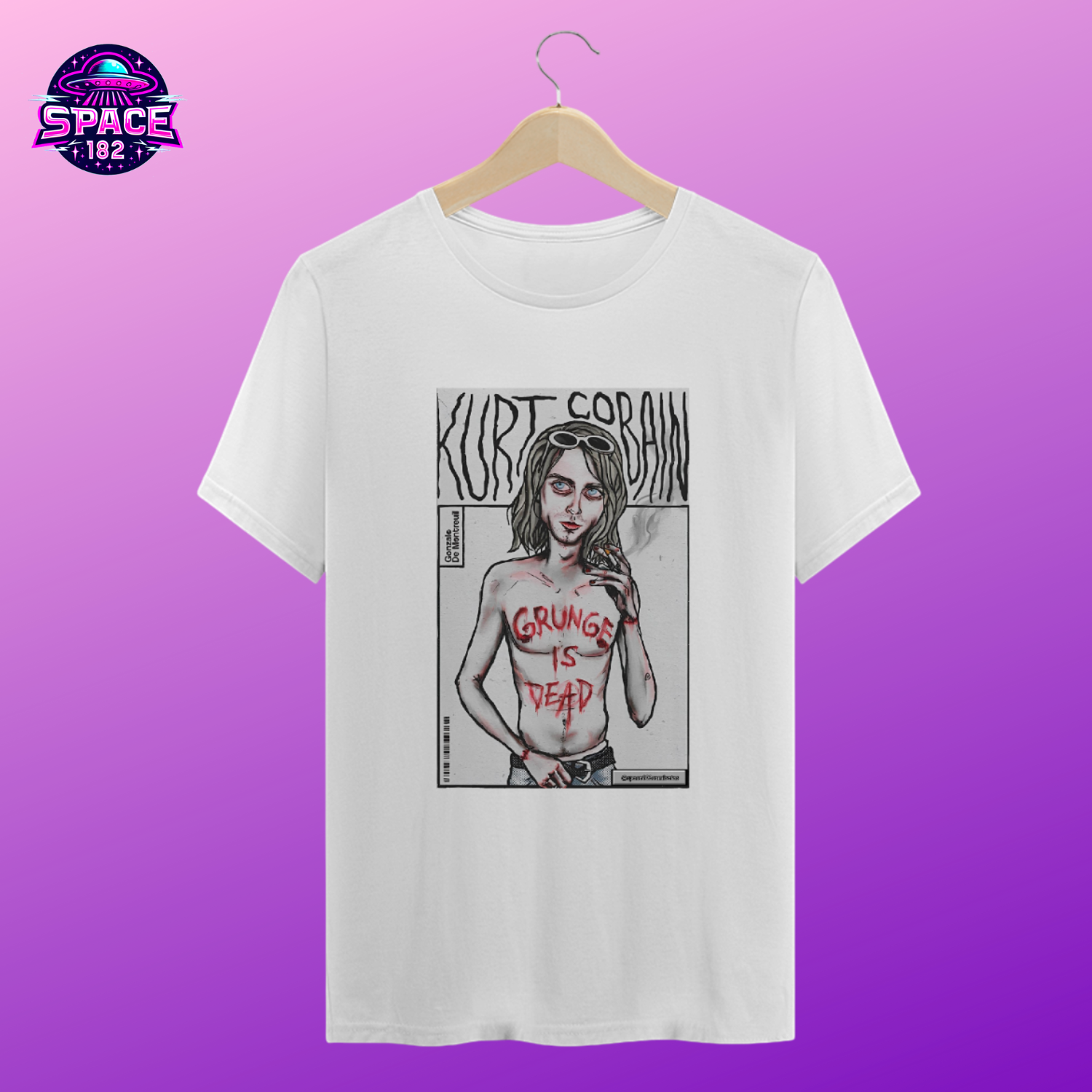 Camiseta Kurt Cobain , Nirvana, Grunge Is Dead