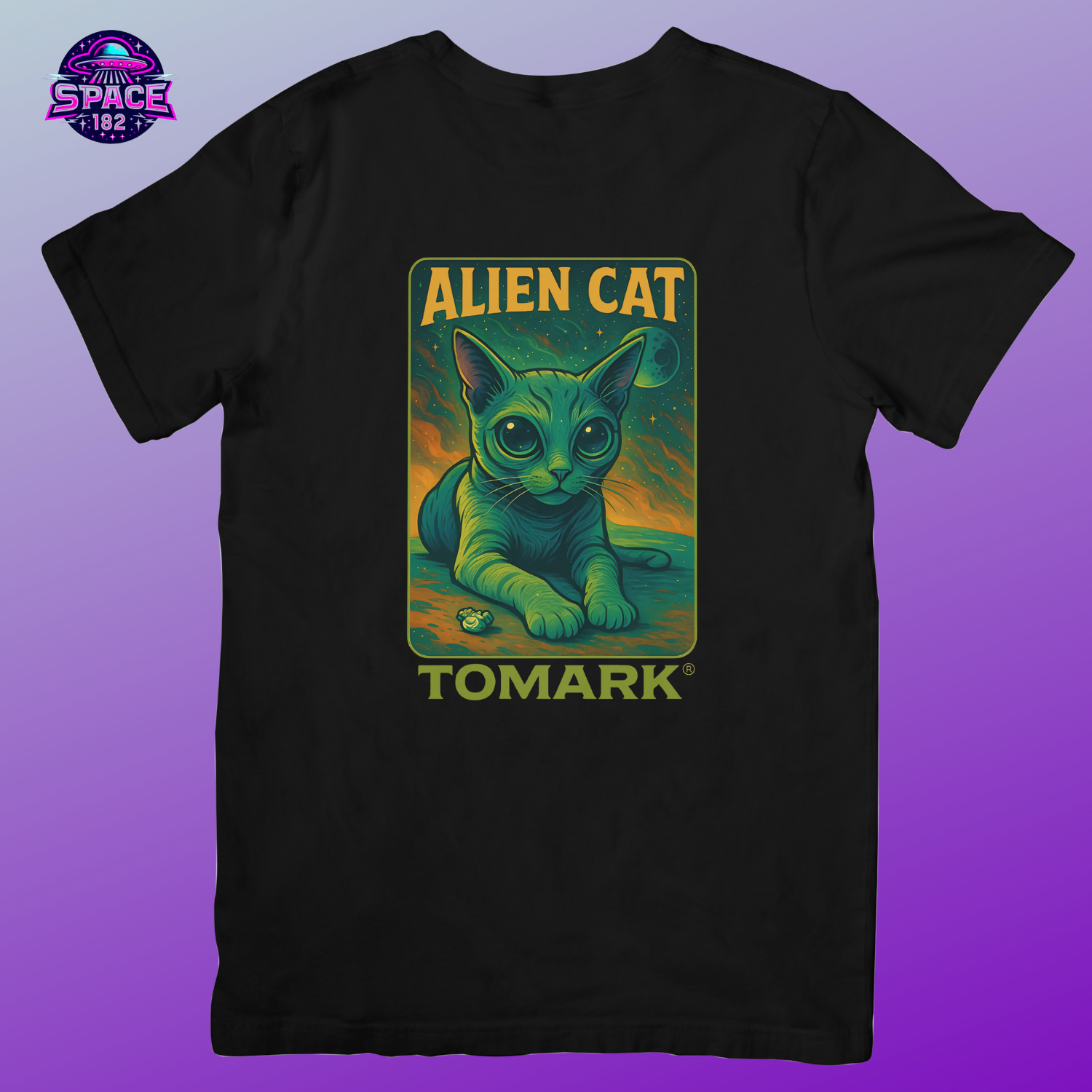 Camiseta Oficial  Tomark  Gato Alienigena,  Gato Alien