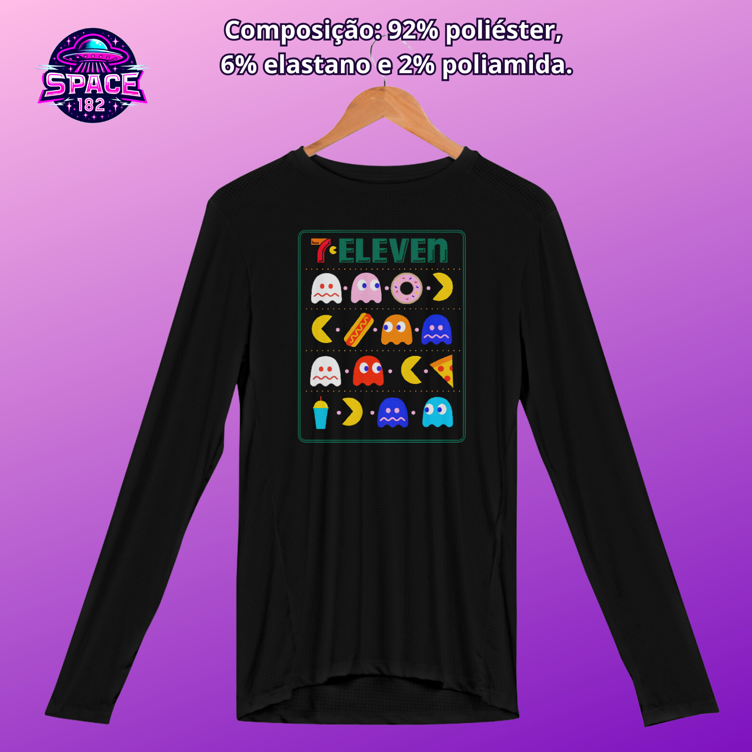 Blusa Sport Mark Hoppus  7 Eleven Pac Man Manga Longa