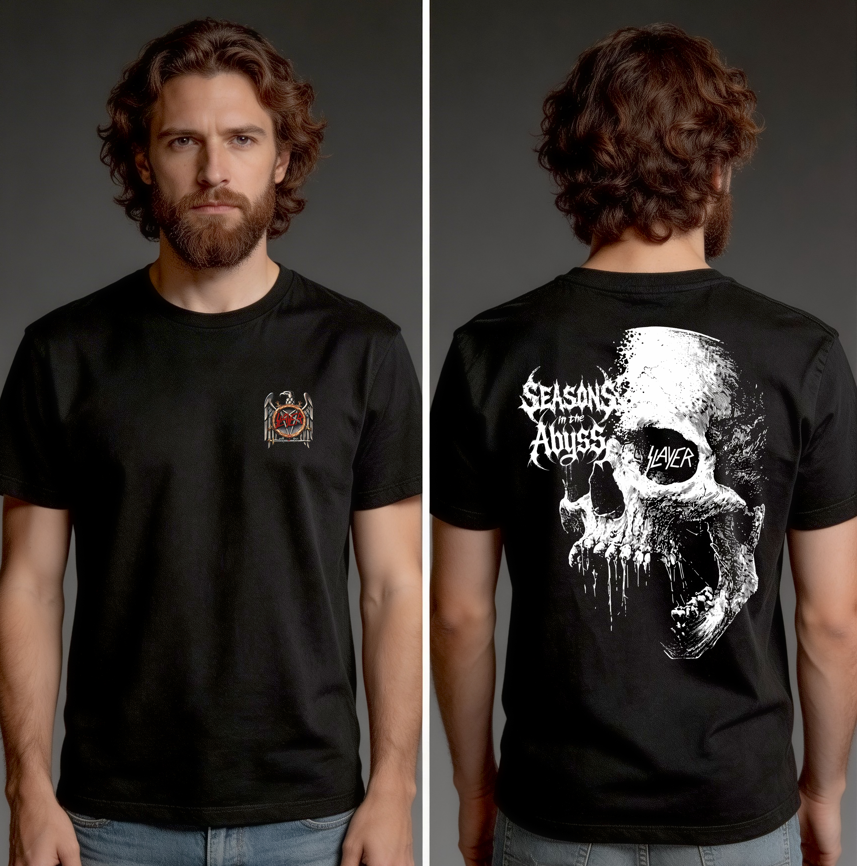 Camiseta Quality (frente e costsa) - Slayer: Seasons in the Abyss