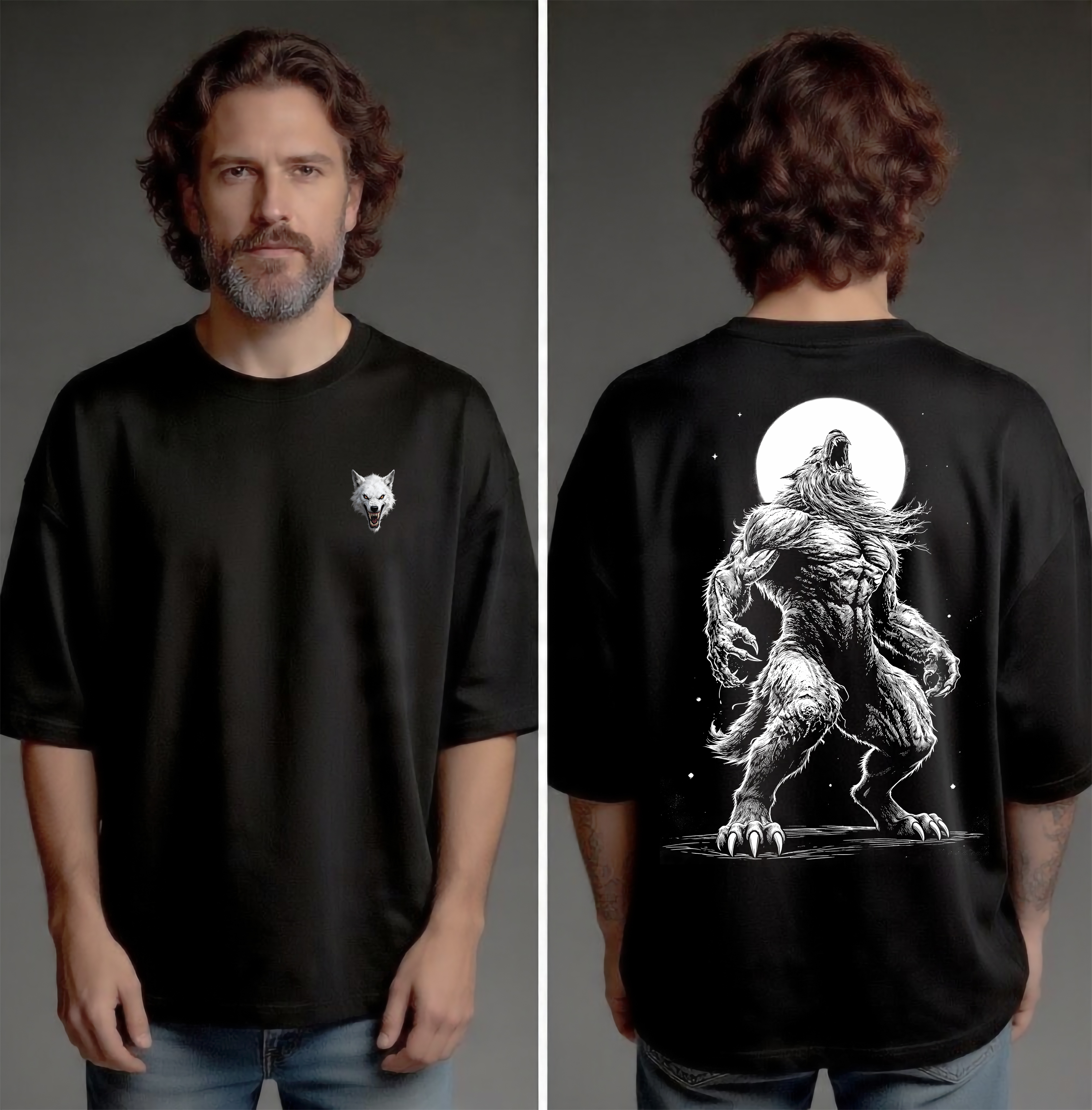 Camiseta Oversized (frente e costas) - The Call of the Beast