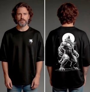 Camiseta Oversized (frente e costas) - The Call of the Beast