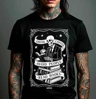 Camiseta - Drink Coffee - Avoid People - Read Books