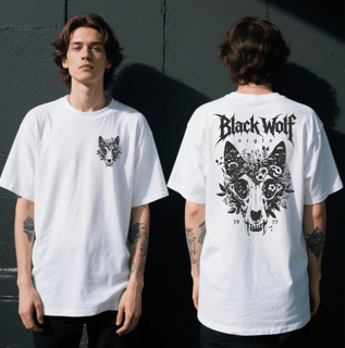 Camiseta Oversized - Dark Garden (Black Wolf Style)