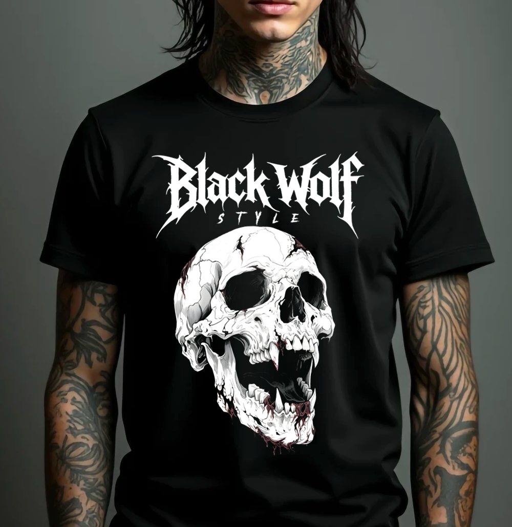 Camiseta - Vampiric Skull (Black Wolf Style)
