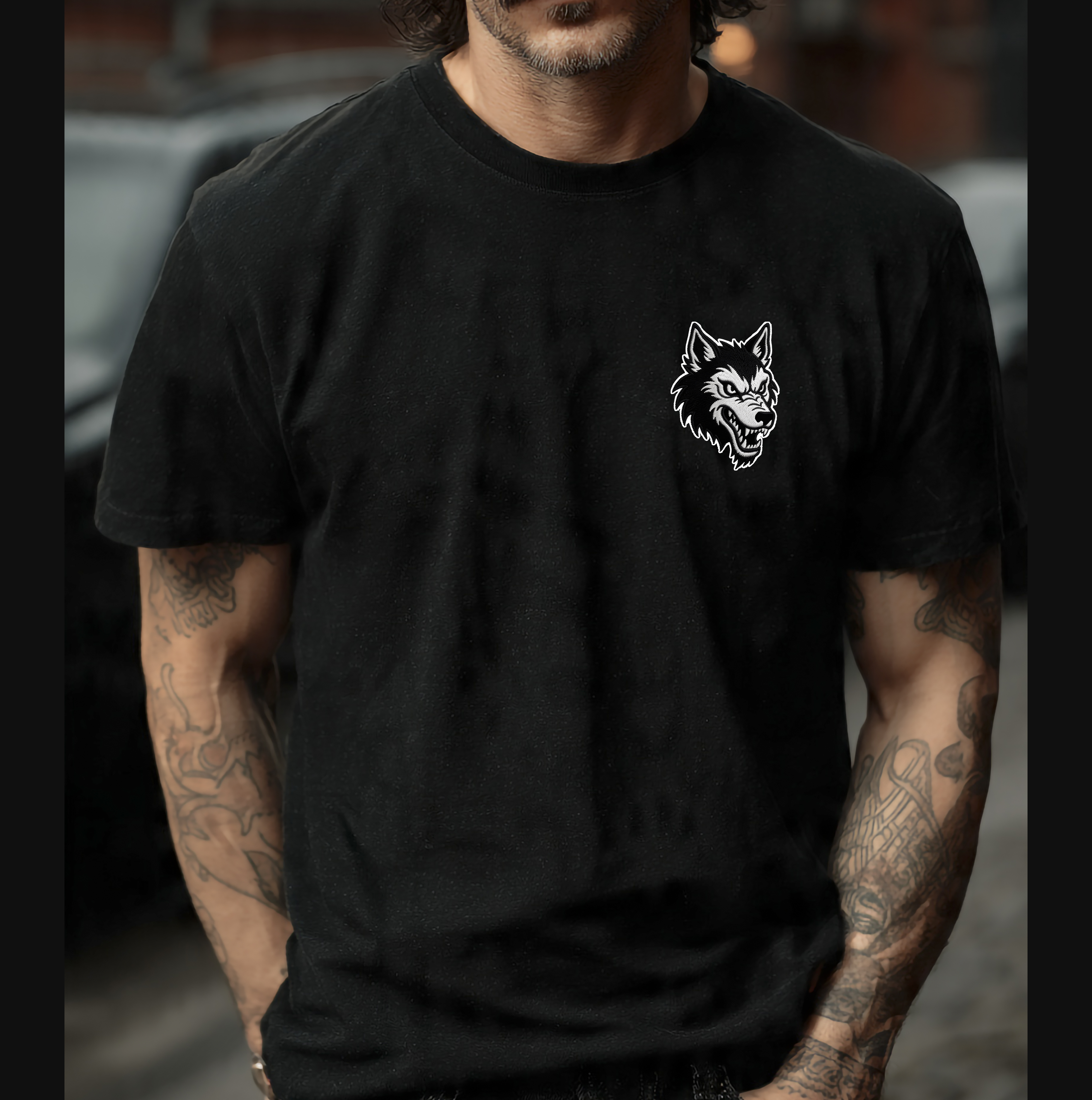 Camiseta Pima - Lobo Old School