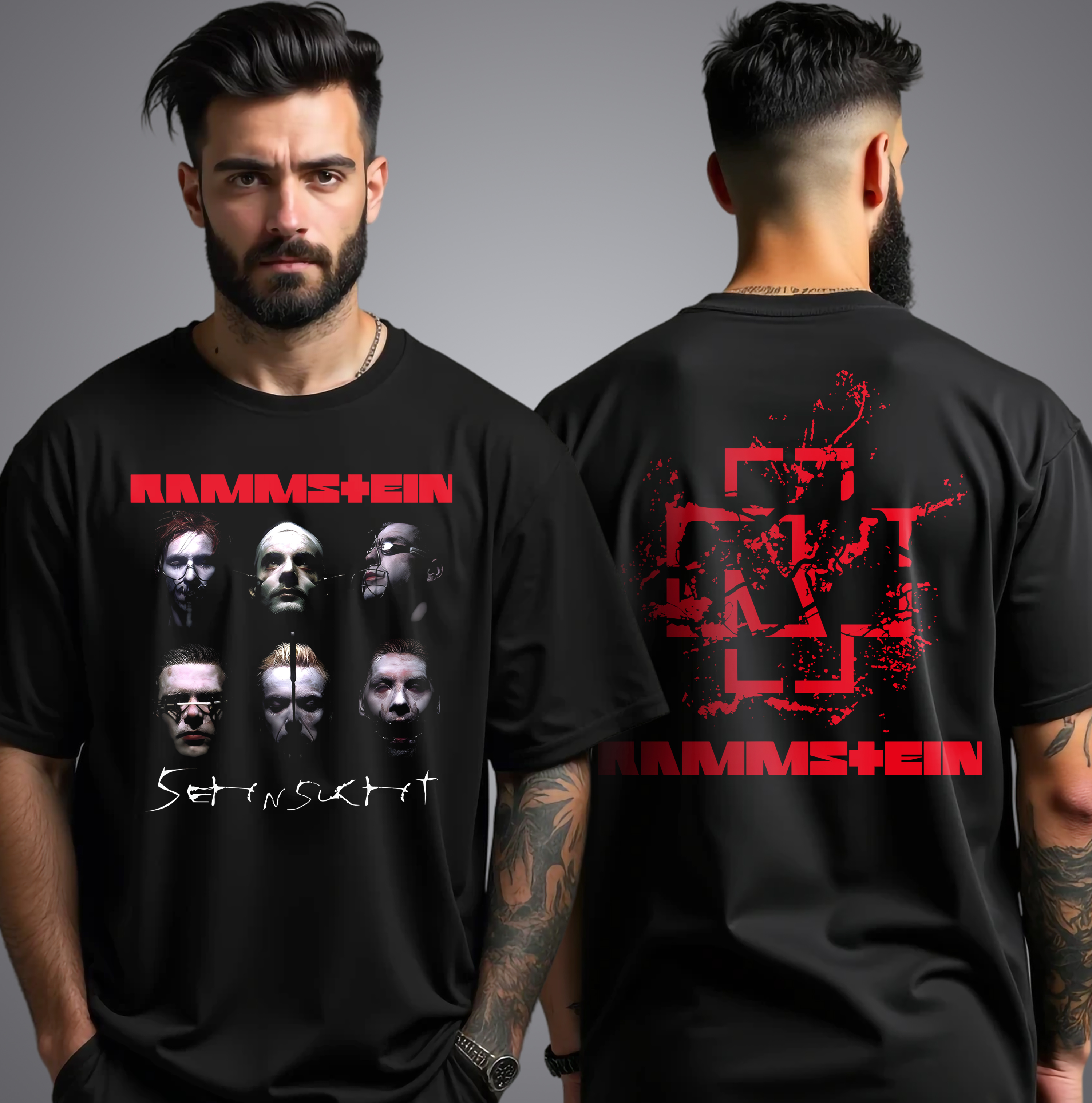 Camiseta - Rammstein Sehnsucht (frente e costas)
