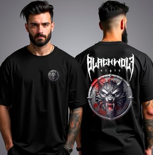 Camiseta - Black Wolf Shield
