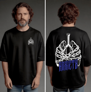 Camiseta Oversized - Anxiety (frente e costas)