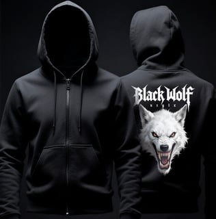 Moletom com Zíper - The White Werewolf (Black Wolf Style)