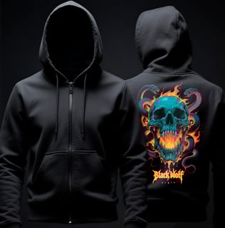 Moletom com zíper - Skull & Snakes (Old School)