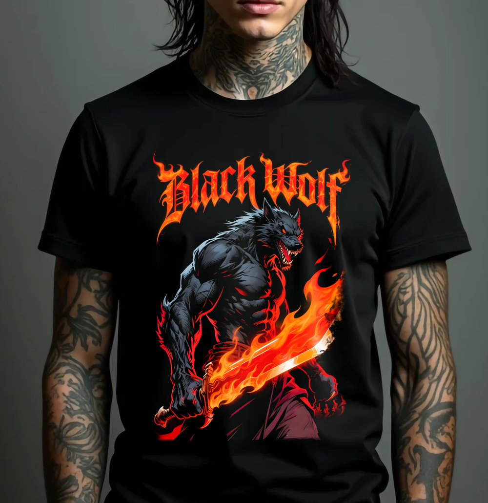 Camiseta - Werewolf & Fire Sword
