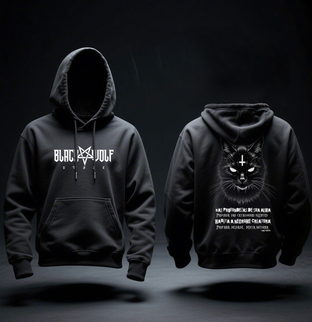 Moletom Canguru - Black Wolf Style (poesia Costas)