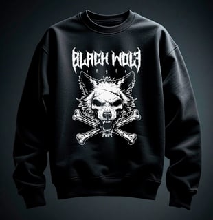 Moletom - Black Wolf Style (Wolf & Bones)
