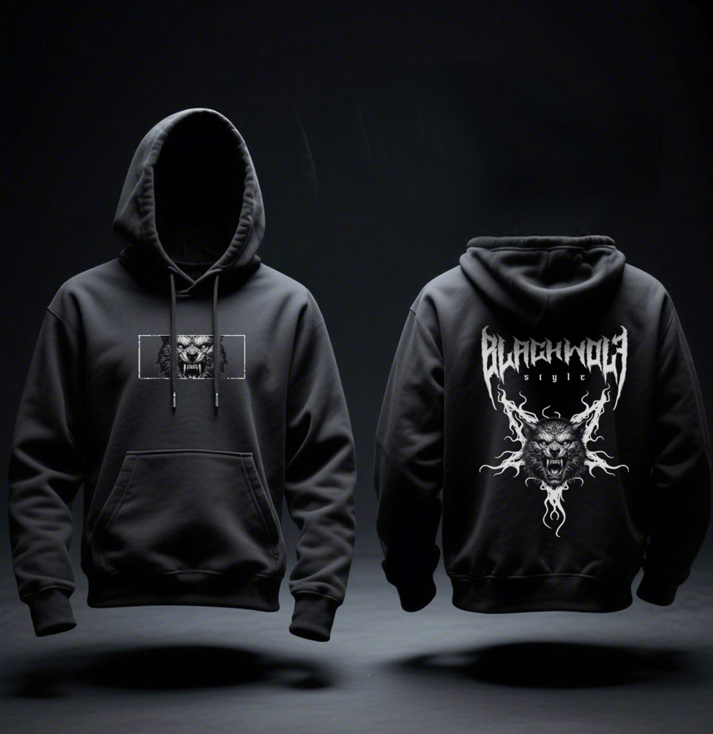 Moletom Canguru - Black Wolf (Werewolf Pentagrama)