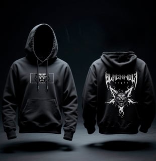 Moletom Canguru - Black Wolf (Werewolf Pentagrama)