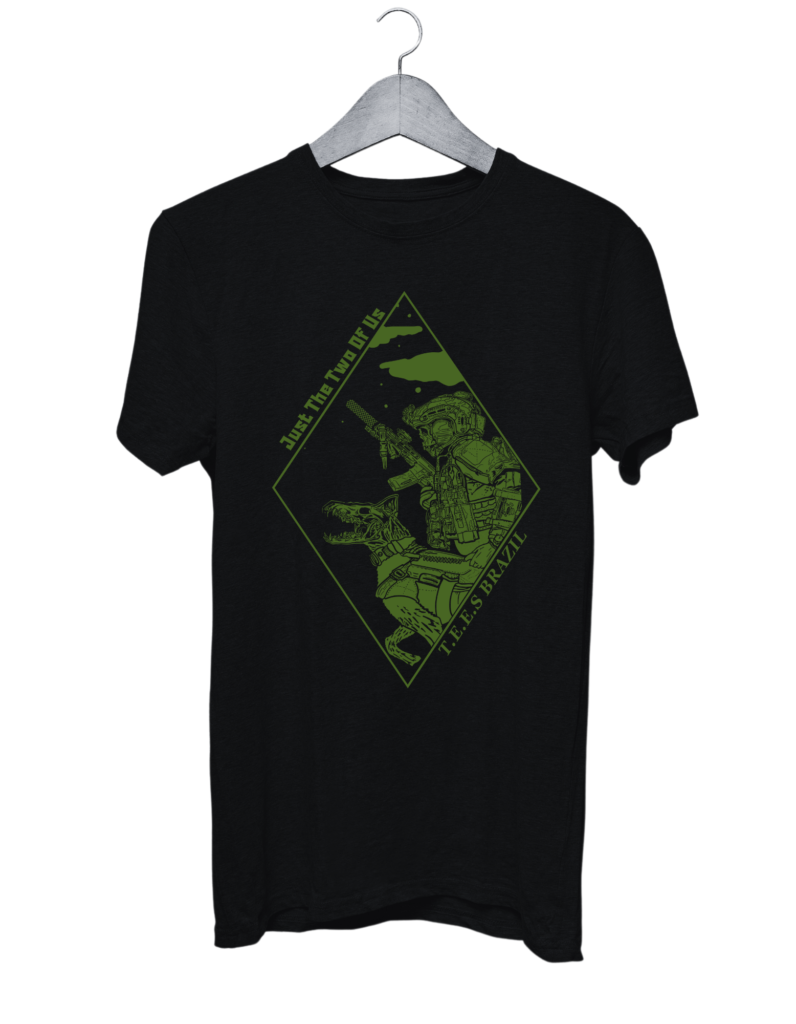 Nome do produto: Camiseta K9 Tees Brazil ( Preto com Verde oliva)