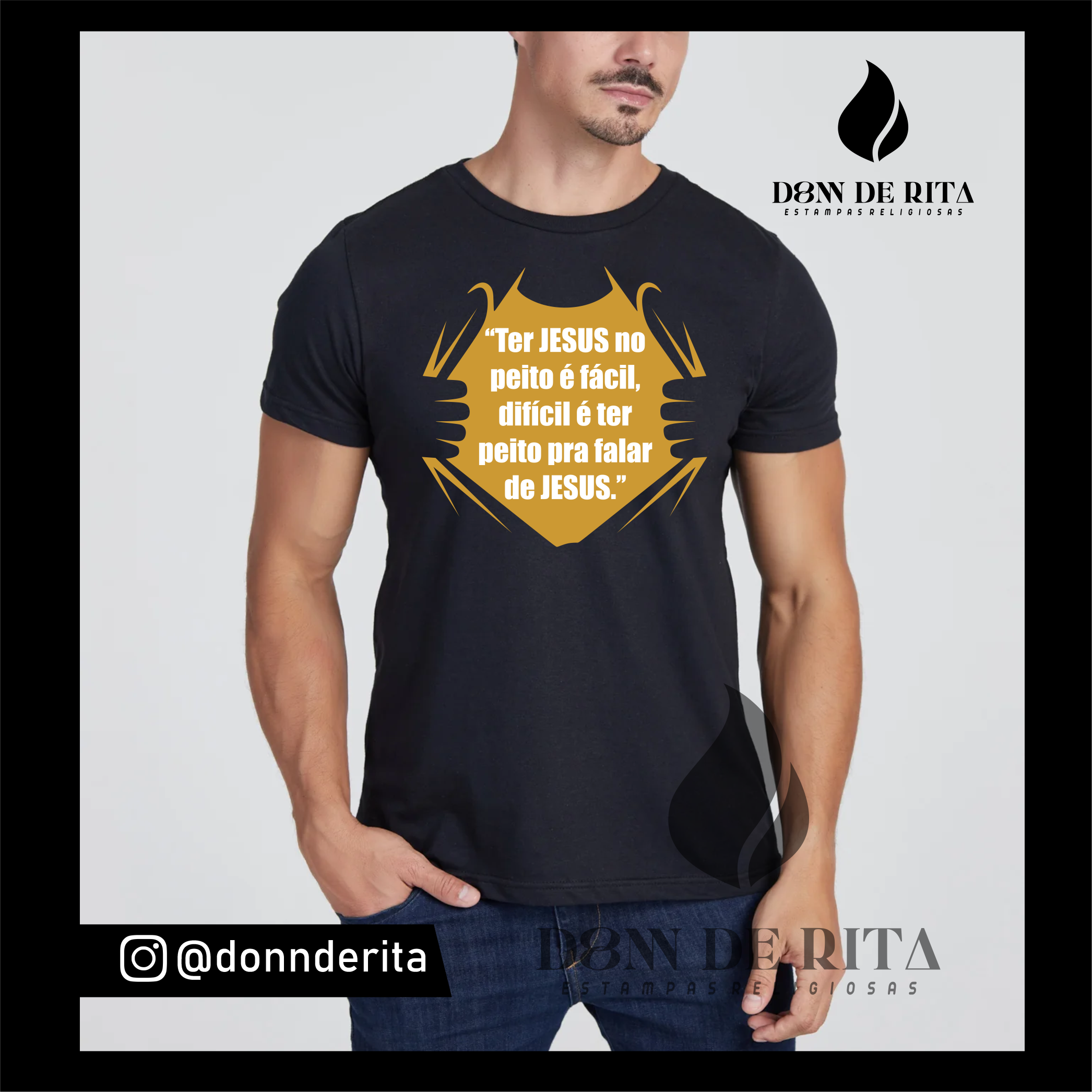 Nome do produto: T-shirt Jesus no Peito