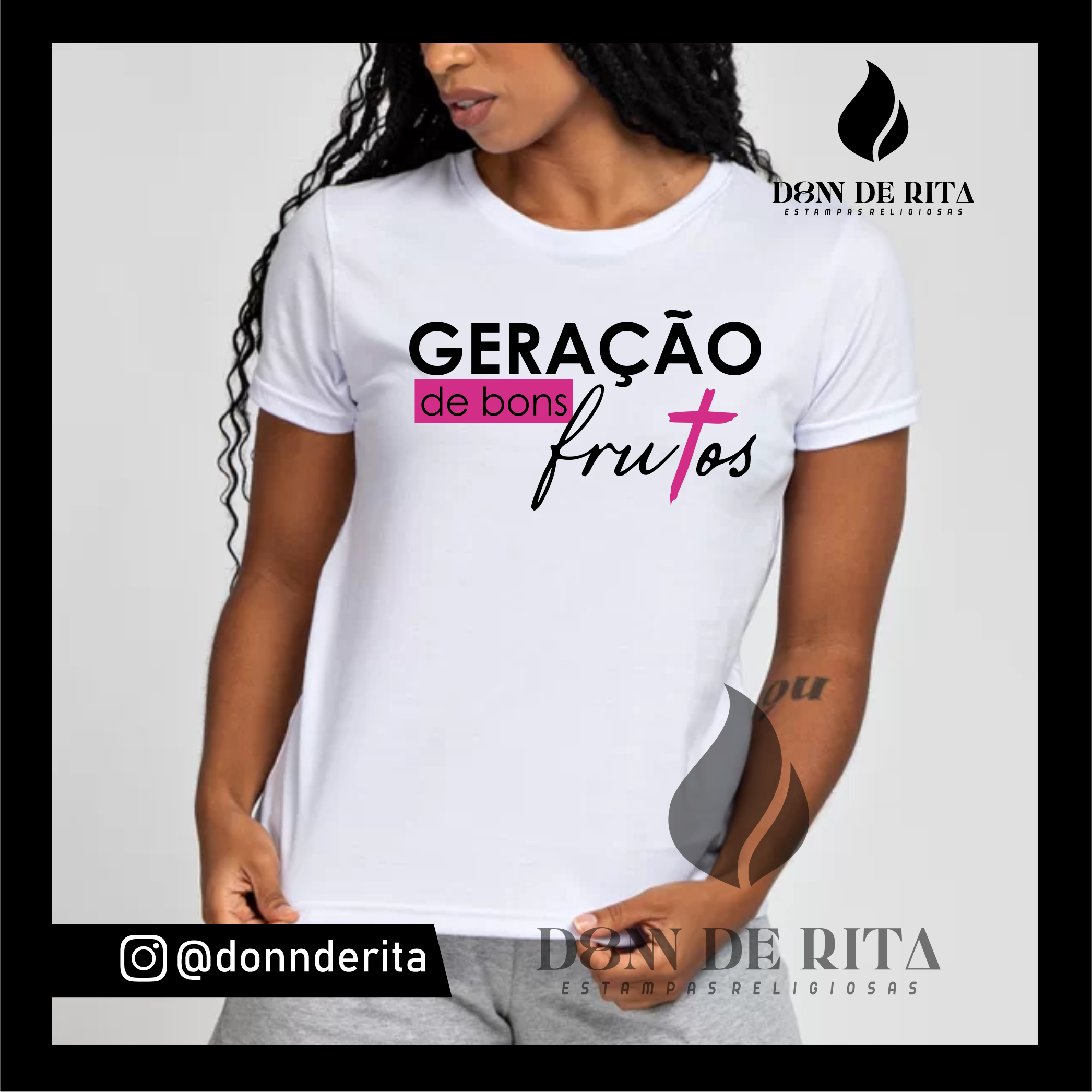 Nome do produto: T-shirt baby look Geração de Bons Frutos