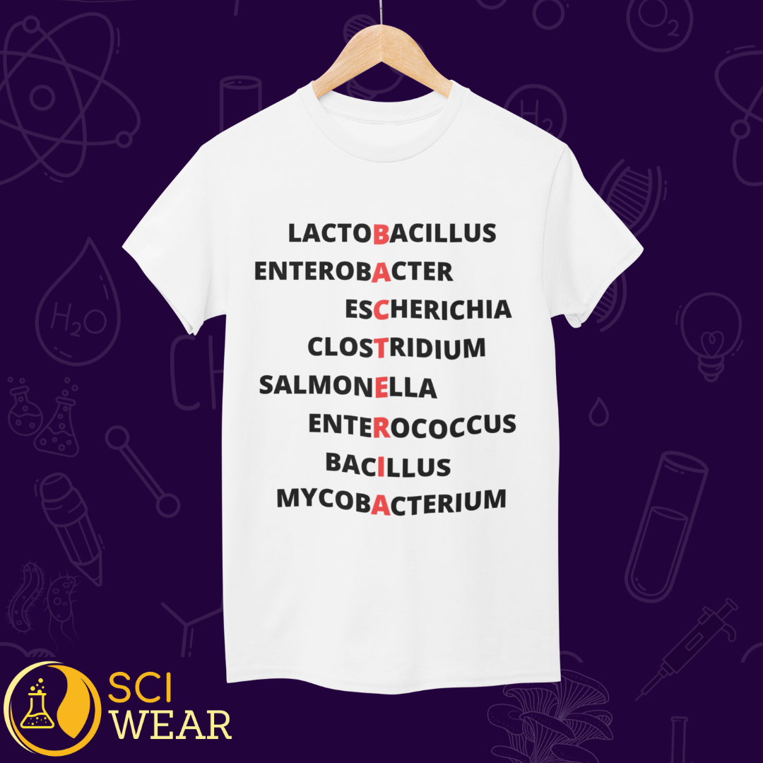 Nome do produto: Gêneros de bactérias - T-shirt