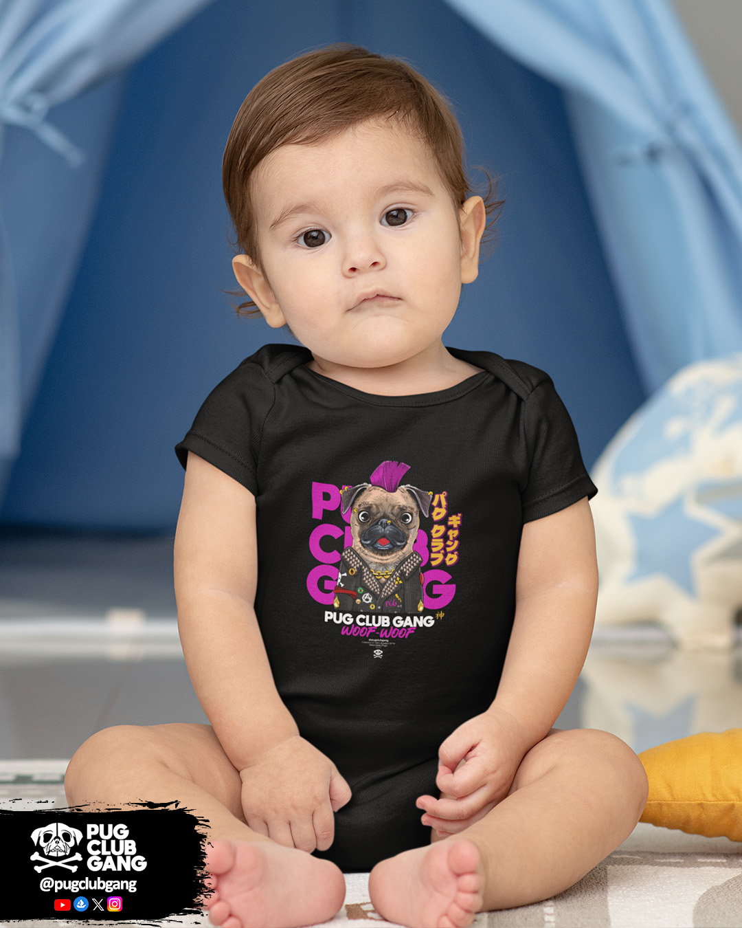 Nome do produto: Body Baby Pug Club Gang