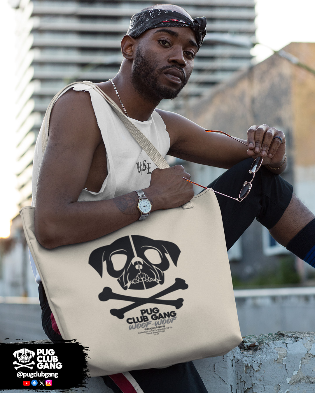 Nome do produto: Ecobag Pug Club Gang